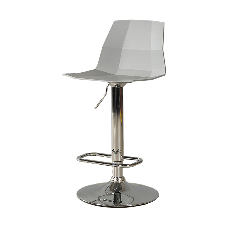 Adjustable Height Swivel Counter Stools Iron Plastic Silver Scandinavian Bar Stools