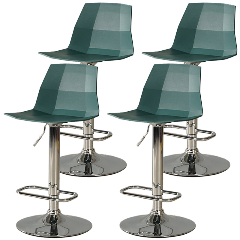 Adjustable Height Swivel Counter Stools Iron Plastic Silver Scandinavian Bar Stools