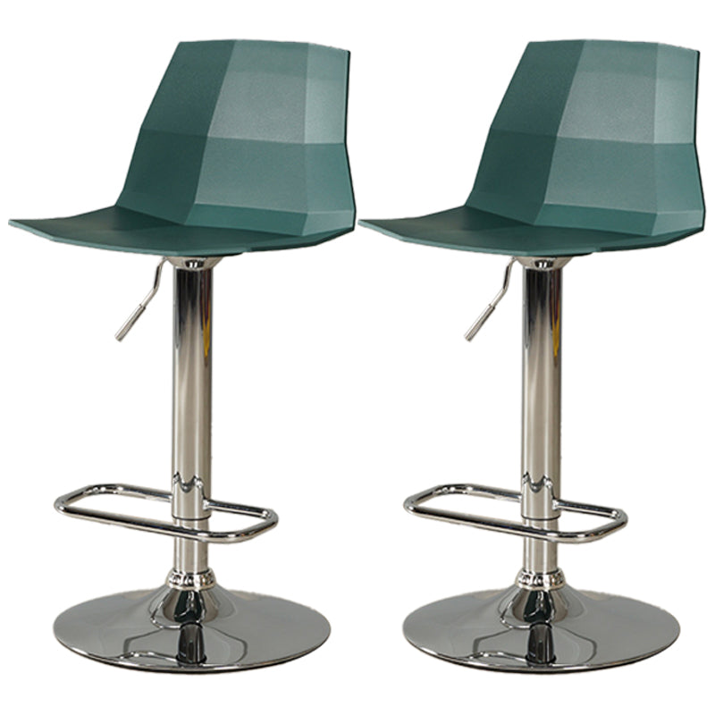 Adjustable Height Swivel Counter Stools Iron Plastic Silver Scandinavian Bar Stools