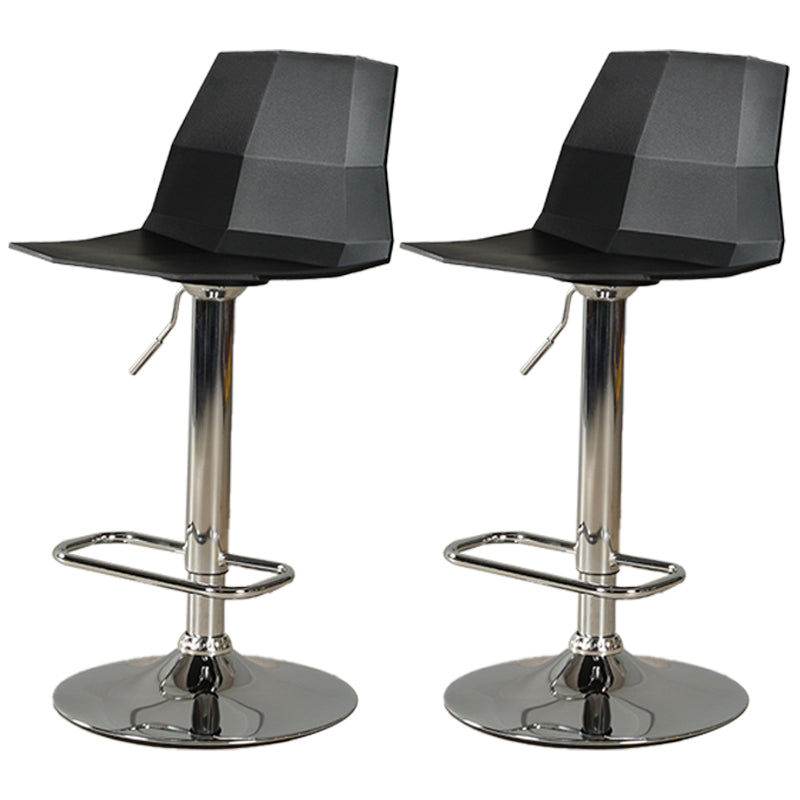 Adjustable Height Swivel Counter Stools Iron Plastic Silver Scandinavian Bar Stools