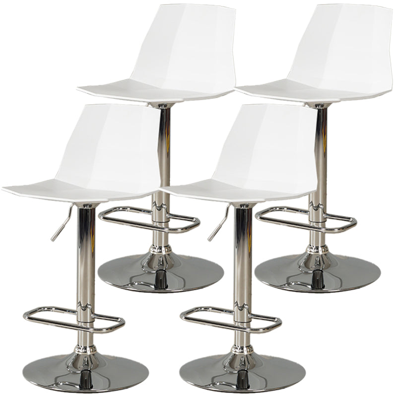Adjustable Height Swivel Counter Stools Iron Plastic Silver Scandinavian Bar Stools