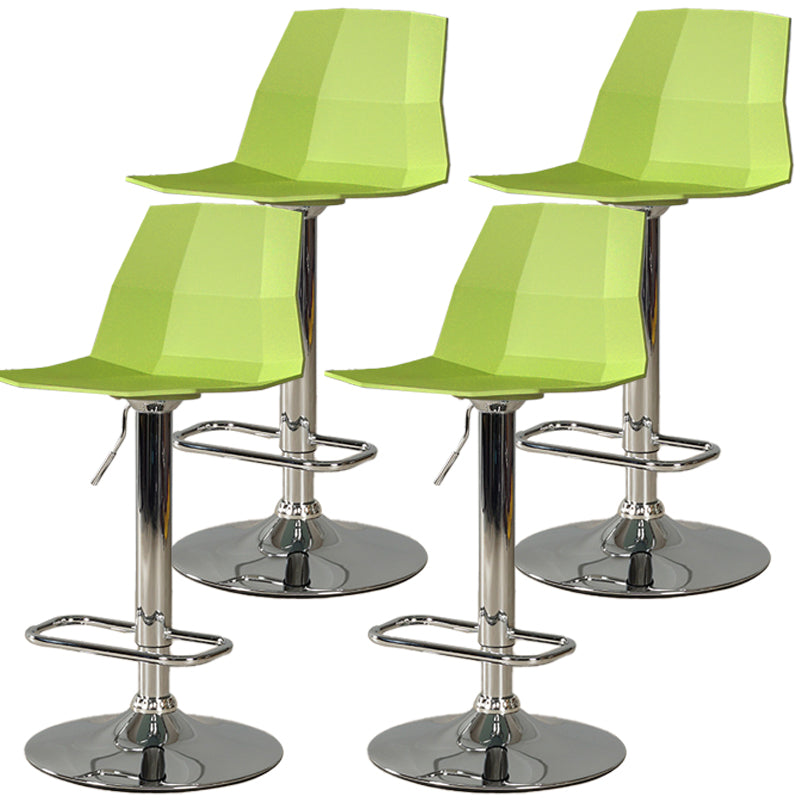 Adjustable Height Swivel Counter Stools Iron Plastic Silver Scandinavian Bar Stools