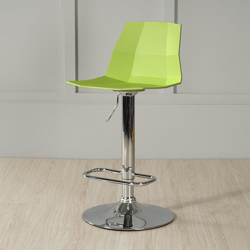 Adjustable Height Swivel Counter Stools Iron Plastic Silver Scandinavian Bar Stools