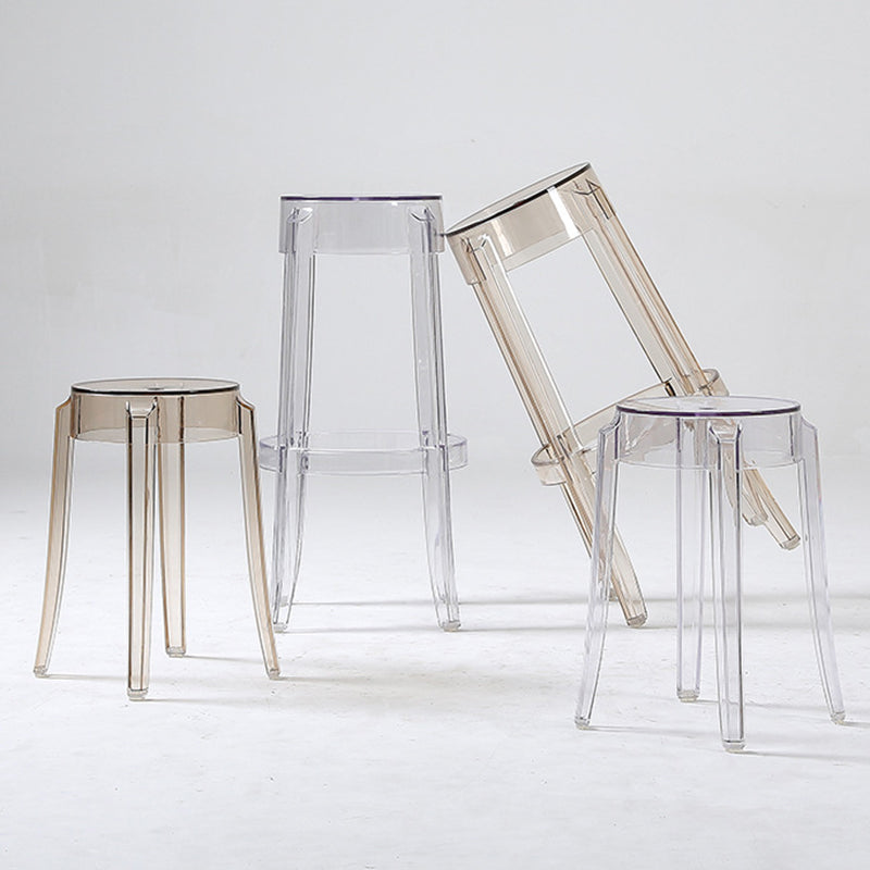 Sgabelli da bar scandinavi senza schienale in plastica trasparente