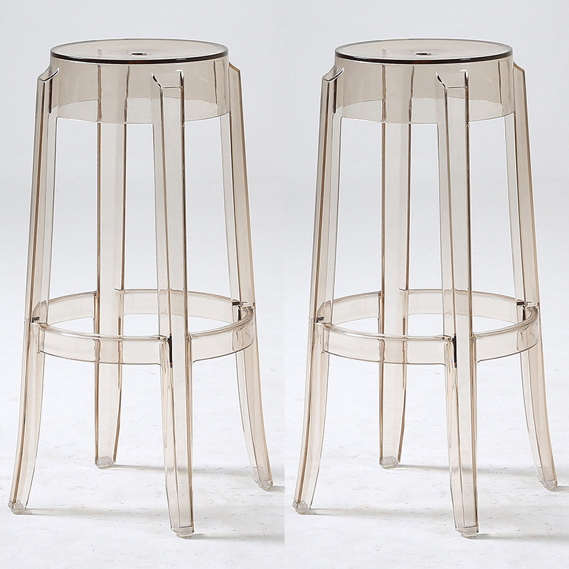 Sgabelli da bar scandinavi senza schienale in plastica trasparente