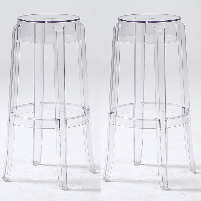 Sgabelli da bar scandinavi senza schienale in plastica trasparente