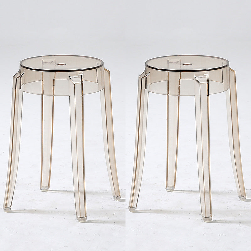 Sgabelli da bar scandinavi senza schienale in plastica trasparente