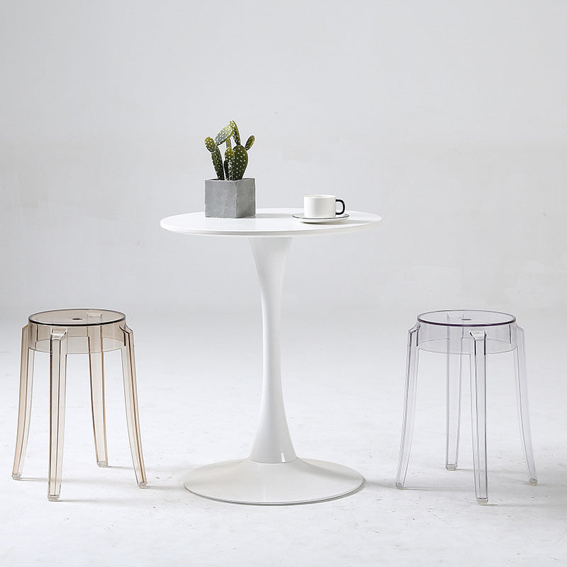 Sgabelli da bar scandinavi senza schienale in plastica trasparente