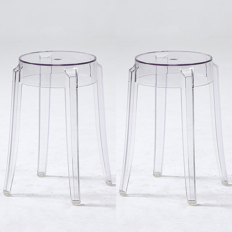 Taburetes de mostrador de plástico transparente apilables sin espalda taburetes de bar escandinavos (juego de 2)