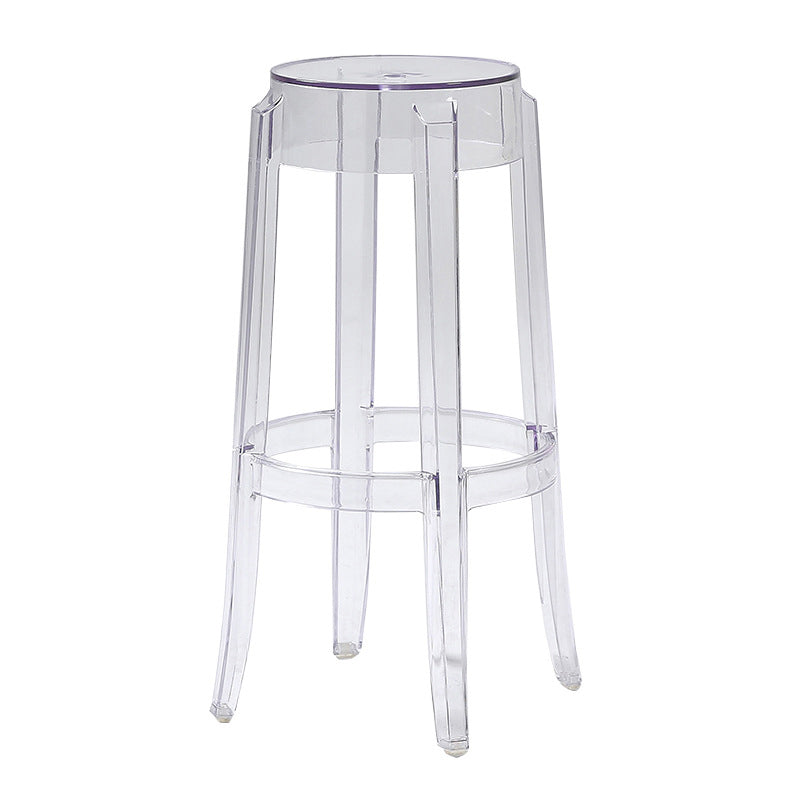 Sgabelli da bar scandinavi senza schienale in plastica trasparente