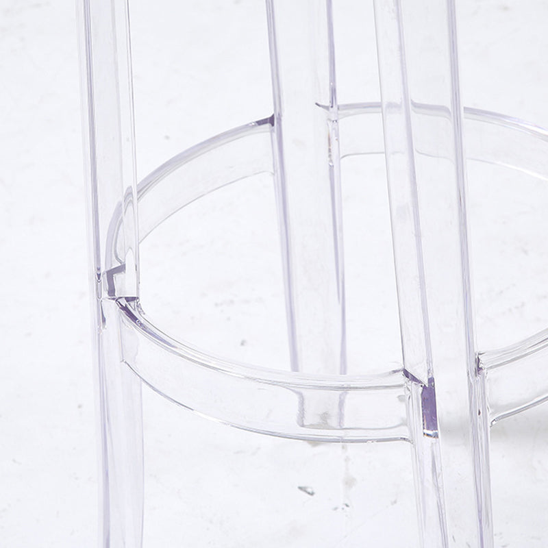 Sgabelli da bar scandinavi senza schienale in plastica trasparente