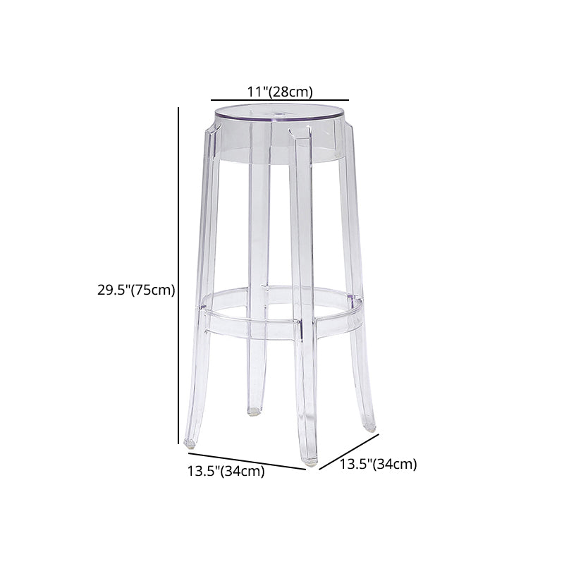 Taburetes de mostrador de plástico transparente apilables sin espalda taburetes de bar escandinavos (juego de 2)