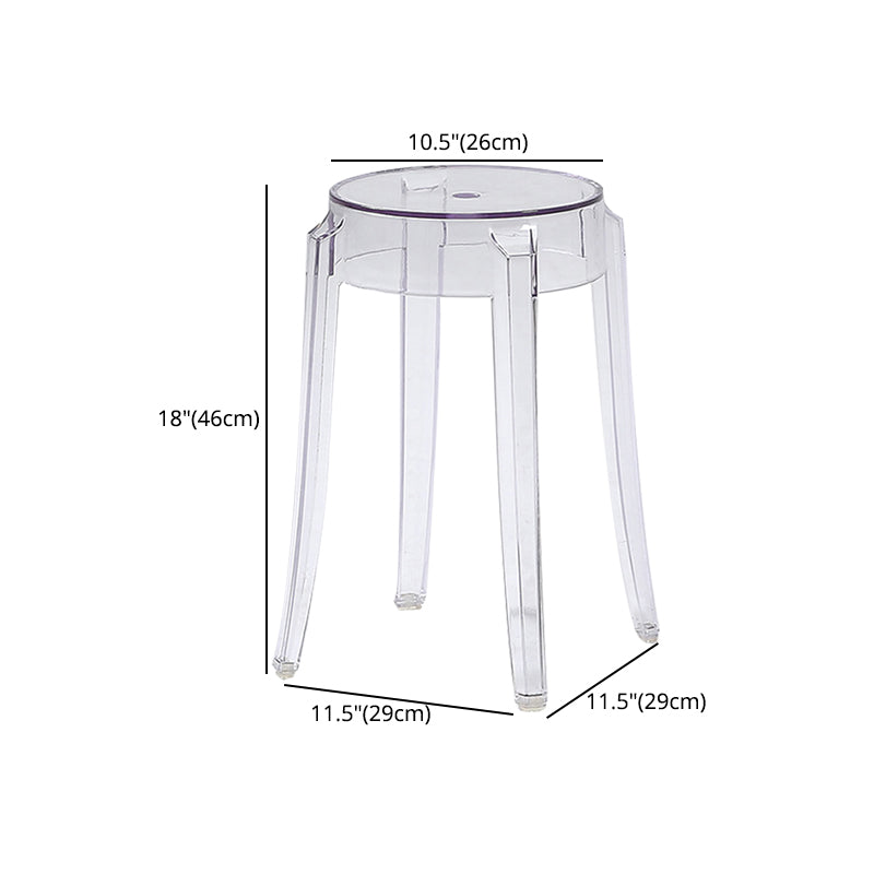 Sgabelli da bar scandinavi senza schienale in plastica trasparente