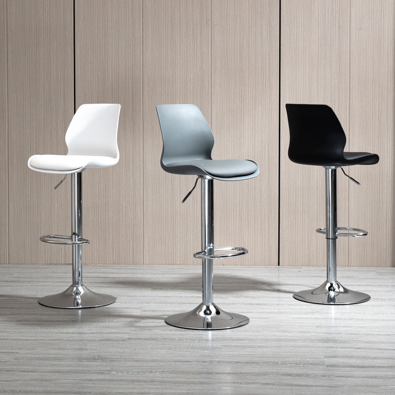 Adjustable Height Metal Plastic Counter Stools Swivel Scandinavian Bar Stools (Set of 3)