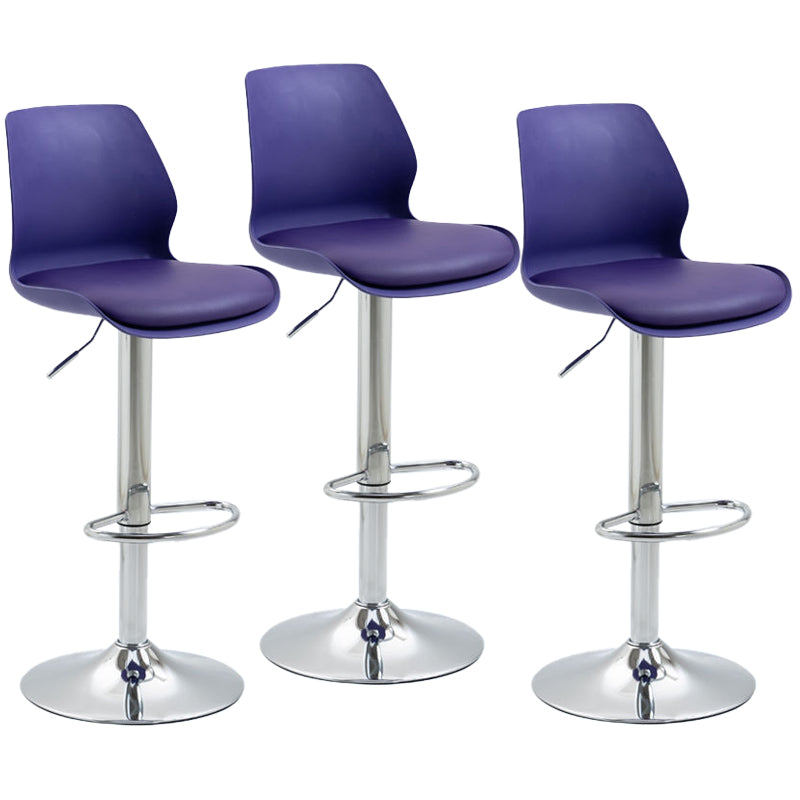 Adjustable Height Metal Plastic Counter Stools Swivel Scandinavian Bar Stools (Set of 3)