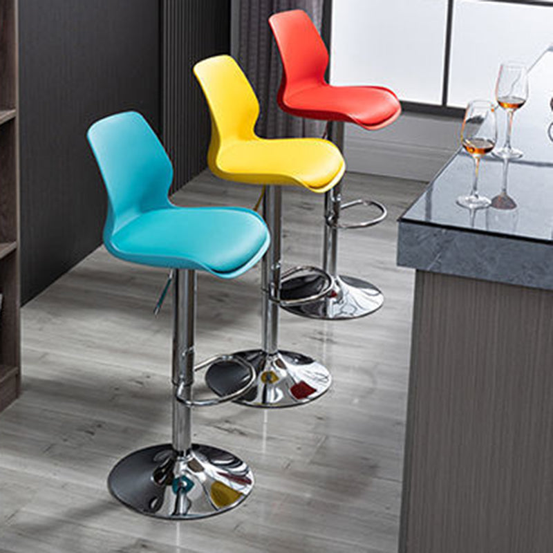 Adjustable Height Metal Plastic Counter Stools Swivel Scandinavian Bar Stools (Set of 3)