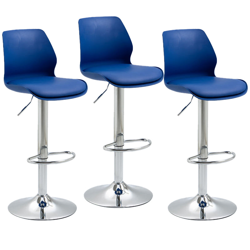 Adjustable Height Metal Plastic Counter Stools Swivel Scandinavian Bar Stools (Set of 3)
