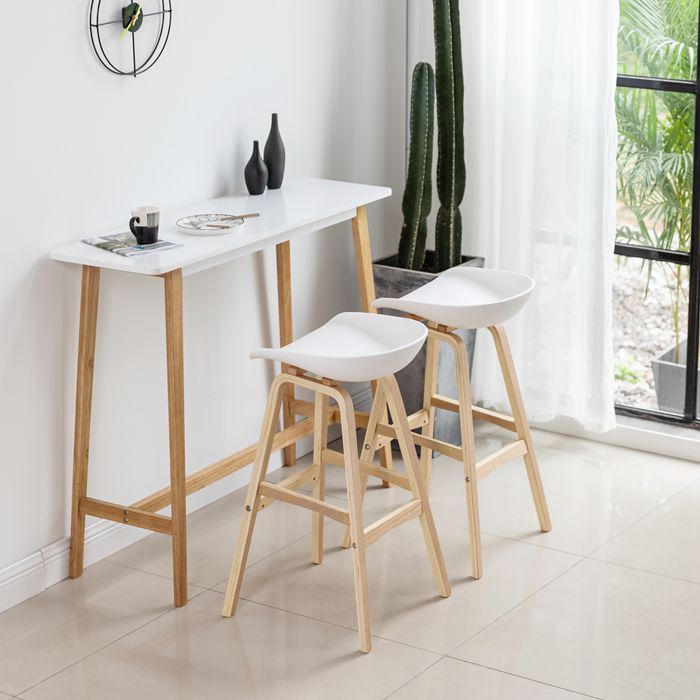 Taburetes de bar escandinavos sin respaldo de los taburetes plásticos de madera con el asiento del cubo
