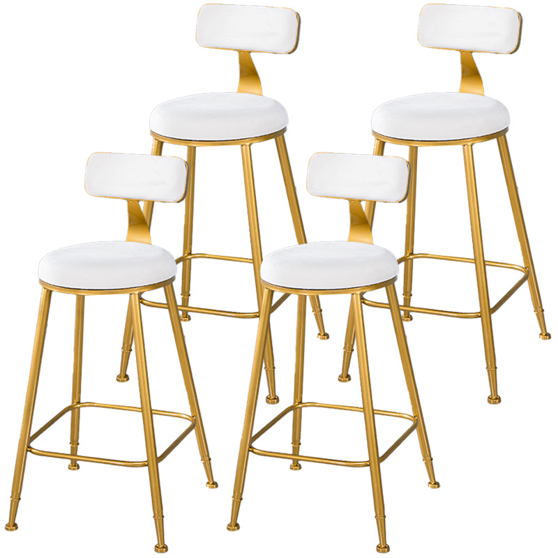 Taburete de bar de estilo escandinavo con patas de metal, asiento redondo, silla para mostrador para cocina