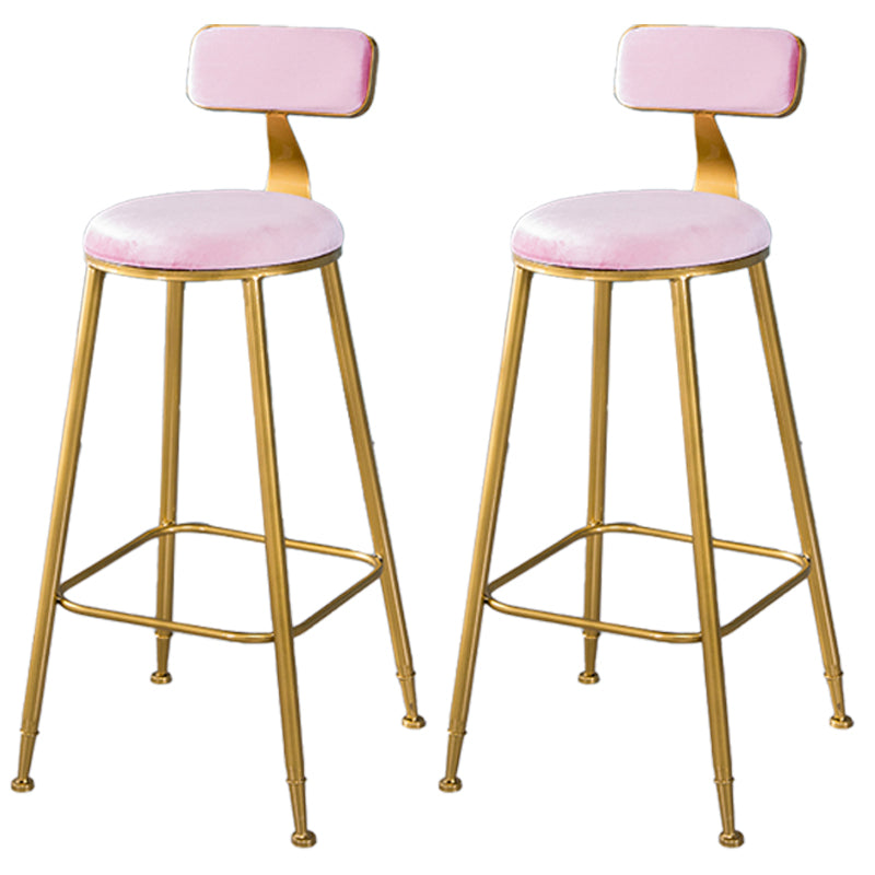 Taburete de bar de estilo escandinavo con patas de metal, asiento redondo, silla para mostrador para cocina