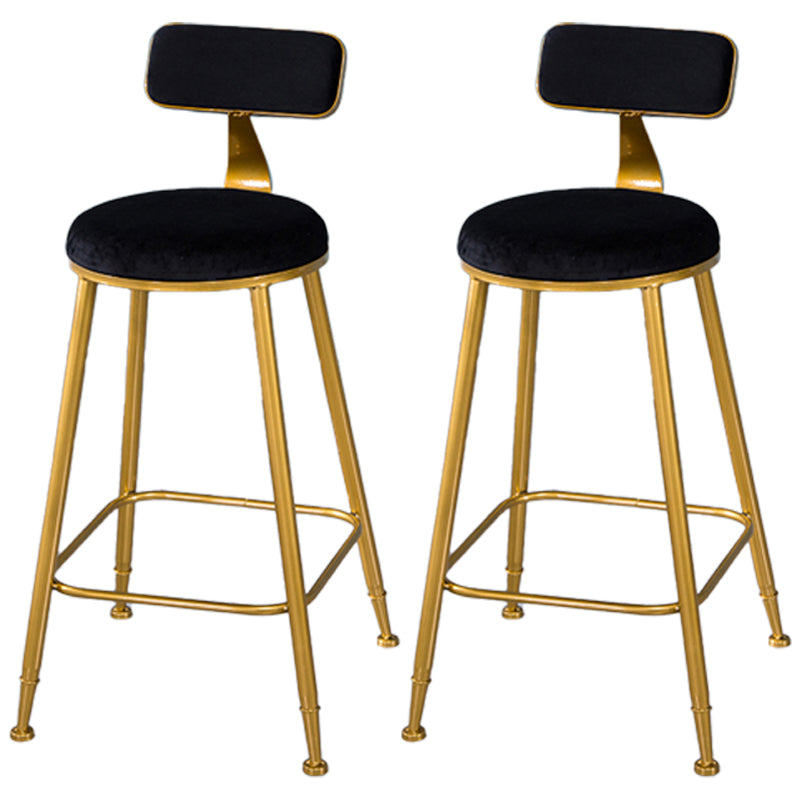 Taburete de bar de estilo escandinavo con patas de metal, asiento redondo, silla para mostrador para cocina
