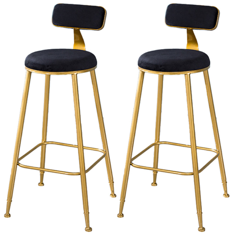 Taburete de bar de estilo escandinavo con patas de metal, asiento redondo, silla para mostrador para cocina