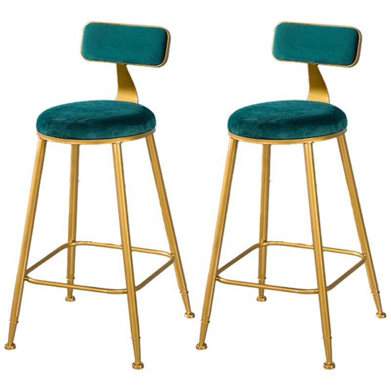 Taburete de bar de estilo escandinavo con patas de metal, asiento redondo, silla para mostrador para cocina