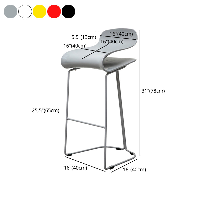 Scandinavian Style Bar-stool with PP Seat Counter Stools for Kitchen