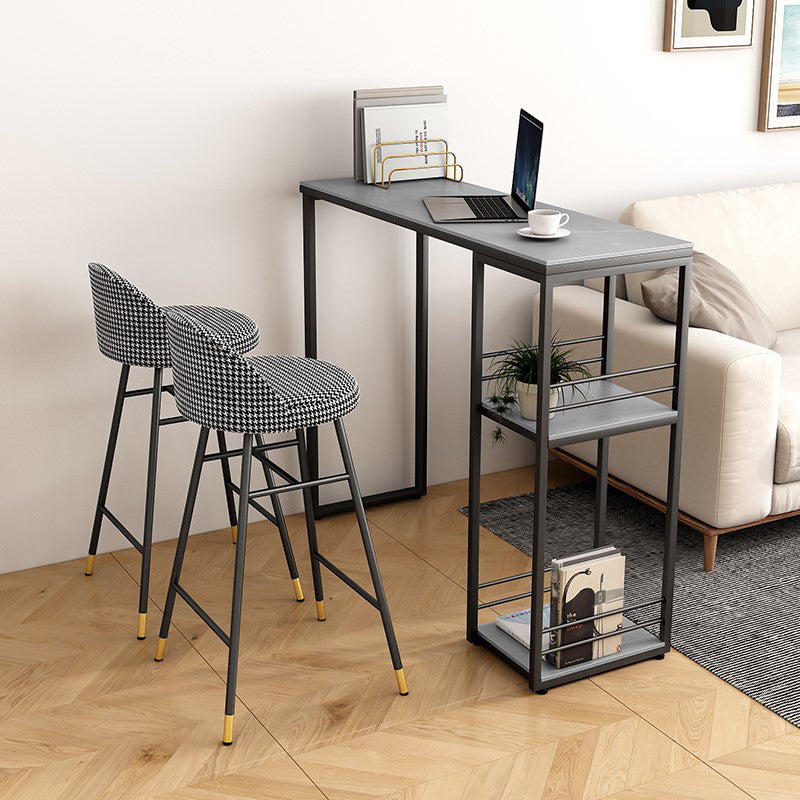 Stone Top Industrial Style Counter Table 42-inch Height Table for Balcony