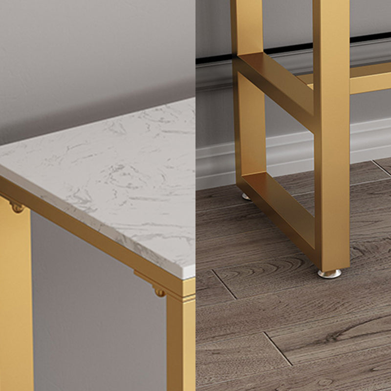 42-inch Height Cocktail Bar Table Glam Style Stone Top Bar Table for Living Room