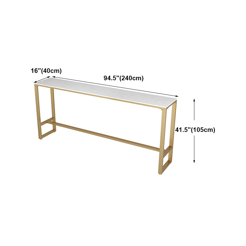 42-inch Height Cocktail Bar Table Glam Style Stone Top Bar Table for Living Room