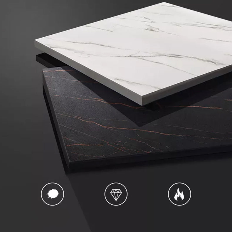 Industrial Iron Bar Table Faux Marble White Specialty Top 41.3"H Bistro Table with Storage