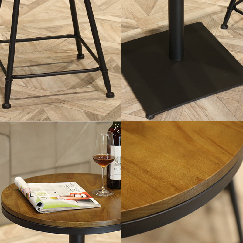 Tavolo da cocktail bar top in legno tavolo da bar base in metallo per caffetteria per caffetteria