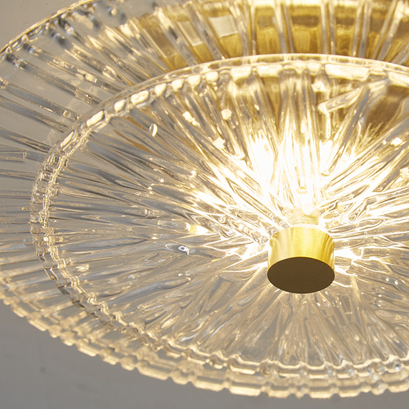 Plafonnier en forme de géométrie moderne en cuivre, 1 lumière, montage encastré avec trou de 3 "de diamètre pour balcon