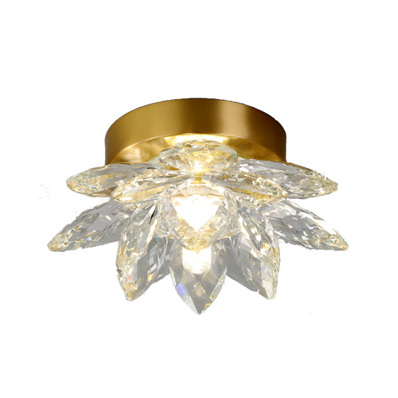 Plafonnier en forme de géométrie moderne en cuivre, 1 lumière, montage encastré avec trou de 3 "de diamètre pour balcon
