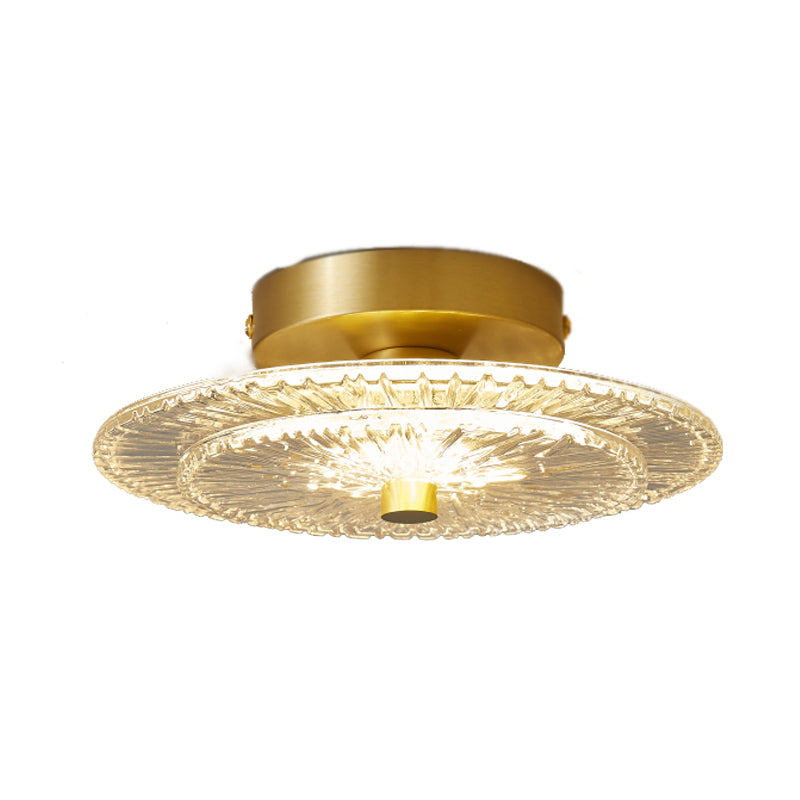 Plafonnier en forme de géométrie moderne en cuivre, 1 lumière, montage encastré avec trou de 3 "de diamètre pour balcon