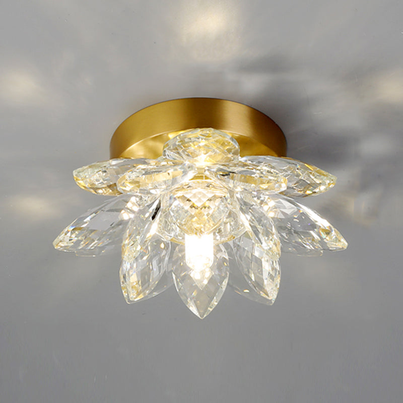 Plafonnier en forme de géométrie moderne en cuivre, 1 lumière, montage encastré avec trou de 3 "de diamètre pour balcon