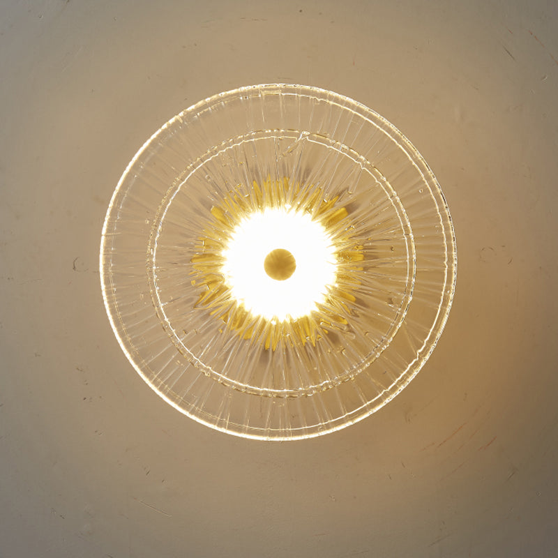 Plafonnier en forme de géométrie moderne en cuivre, 1 lumière, montage encastré avec trou de 3 "de diamètre pour balcon