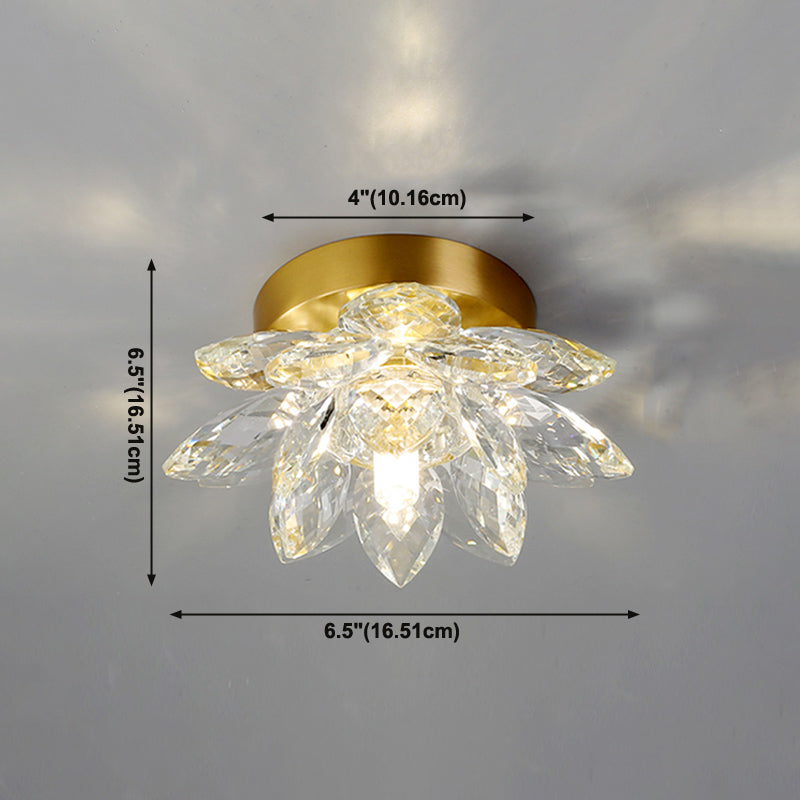 Plafonnier en forme de géométrie moderne en cuivre, 1 lumière, montage encastré avec trou de 3 "de diamètre pour balcon