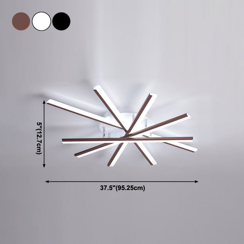 Lampada da soffitto a LED a forma di linea Moderna da incasso in ferro per camera da letto studio