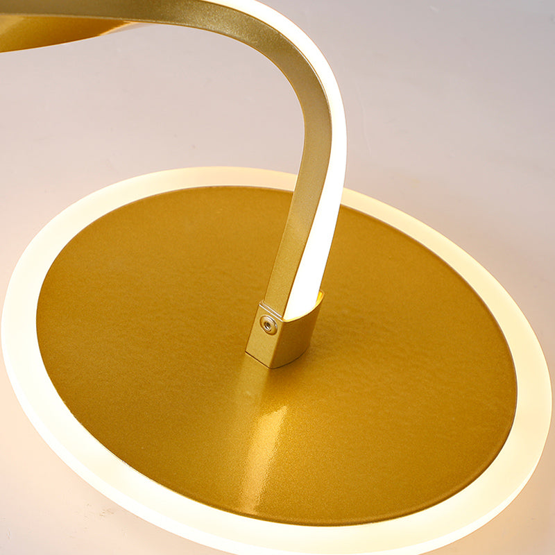 Line Shape LED Ceiling Lamp Modern Aluminium 2 Lights Flush Mount for Living Room