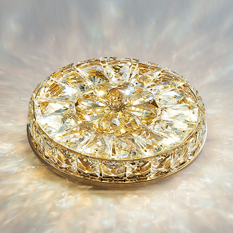 Modern Simple Style Ceiling Lamp Geometric Crystal Flush Mount with Hole 3-4.5'' Dia