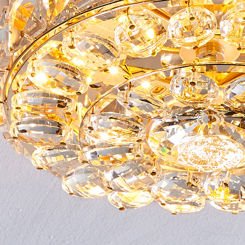 Modern Simple Style Ceiling Lamp Geometric Crystal Flush Mount with Hole 3-4.5'' Dia