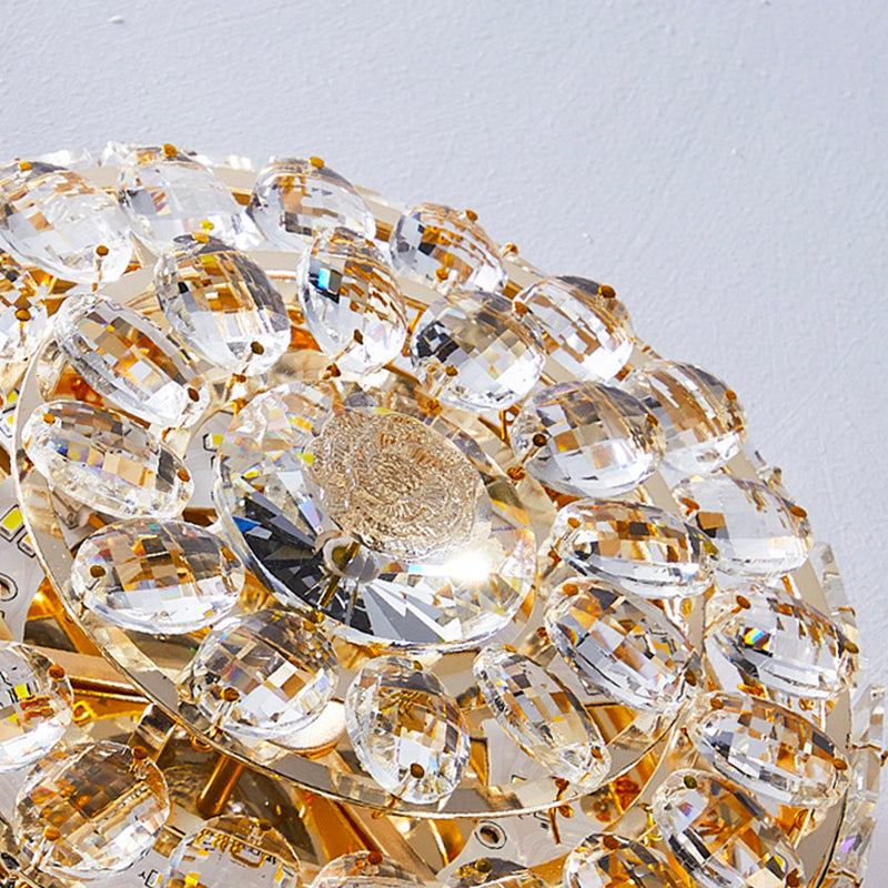 Modern Simple Style Ceiling Lamp Geometric Crystal Flush Mount with Hole 3-4.5'' Dia