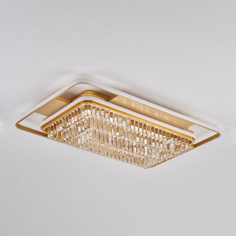 Plafonnier LED en forme de géométrie Simple et moderne, montage encastré en cristal de fer pour le salon