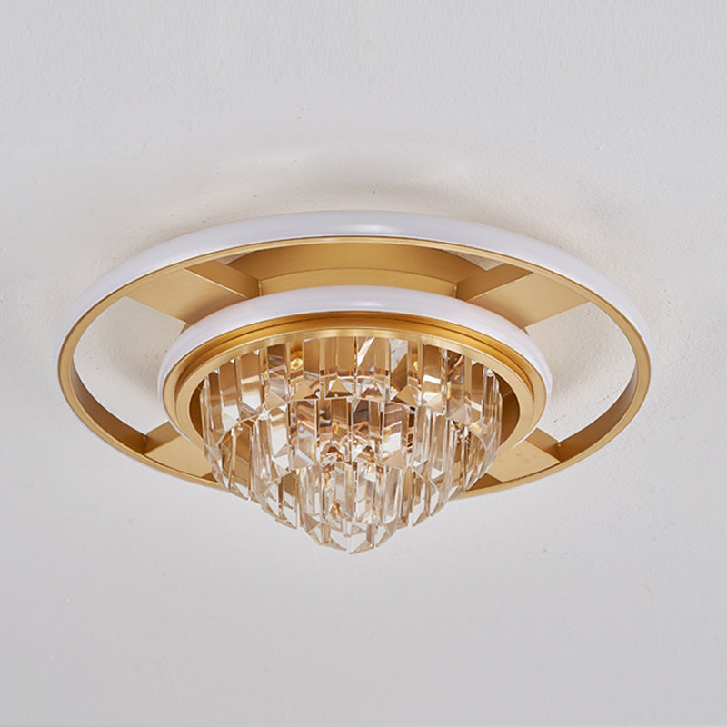 Plafonnier LED en forme de géométrie Simple et moderne, montage encastré en cristal de fer pour le salon