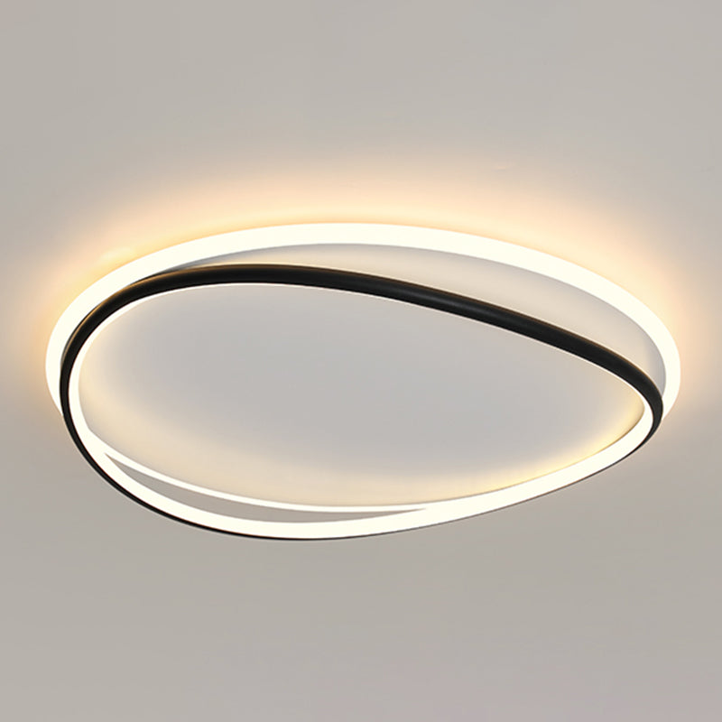 Acrylic LED Linear Ceiling Light in Modern Concise Style Wrought Iron Flush Mount