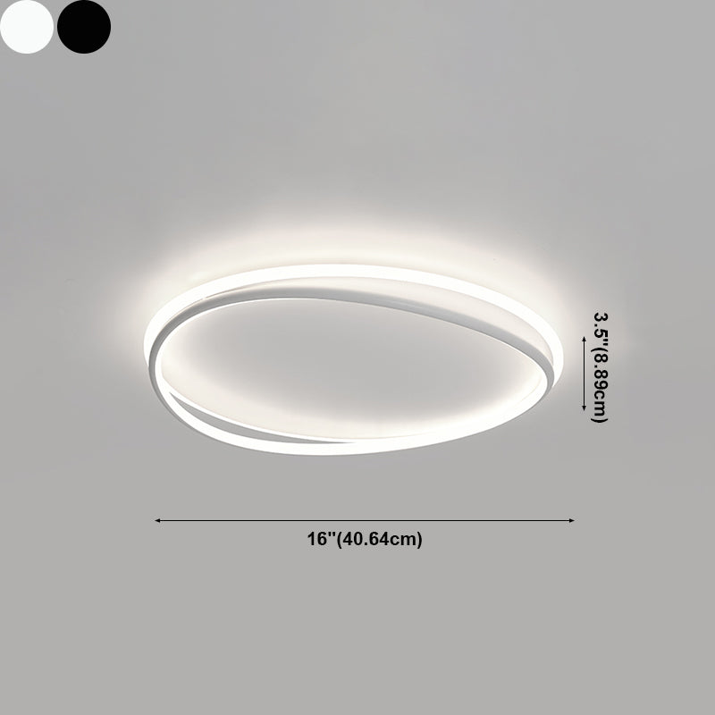 Acrylic LED Linear Ceiling Light in Modern Concise Style Wrought Iron Flush Mount