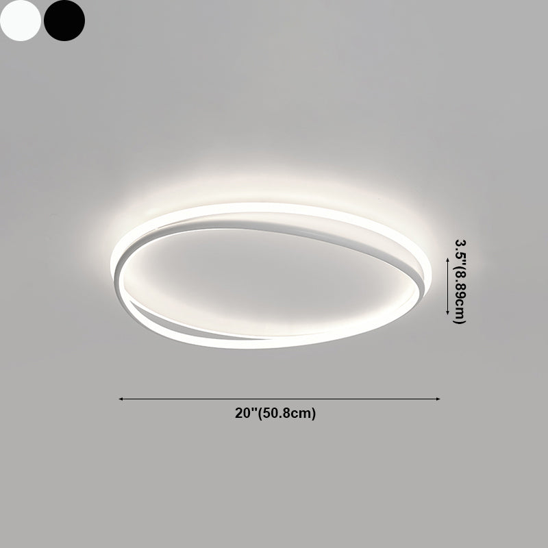 Acrylic LED Linear Ceiling Light in Modern Concise Style Wrought Iron Flush Mount