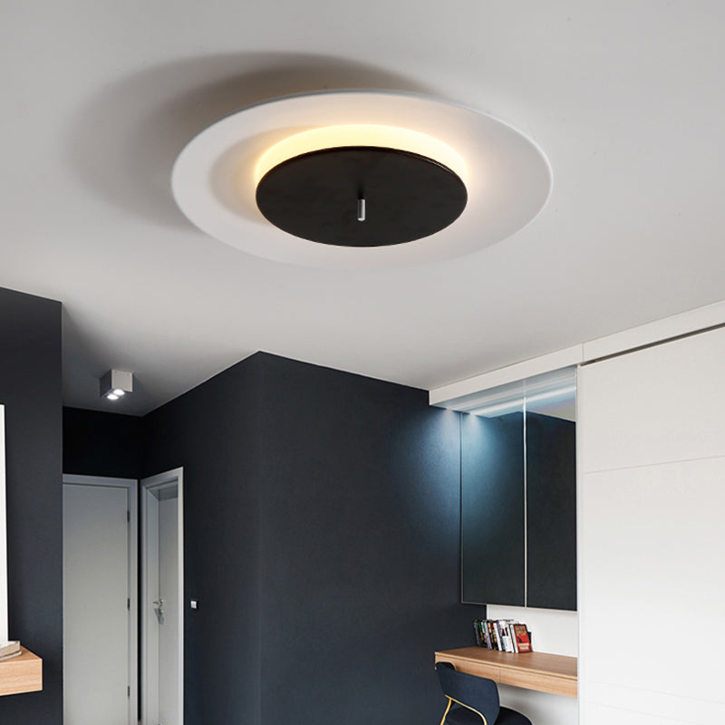 Modern Nordic LED Flush Mount Wrought Iron Macaron Ceiling Fixture with Acrylic Shade